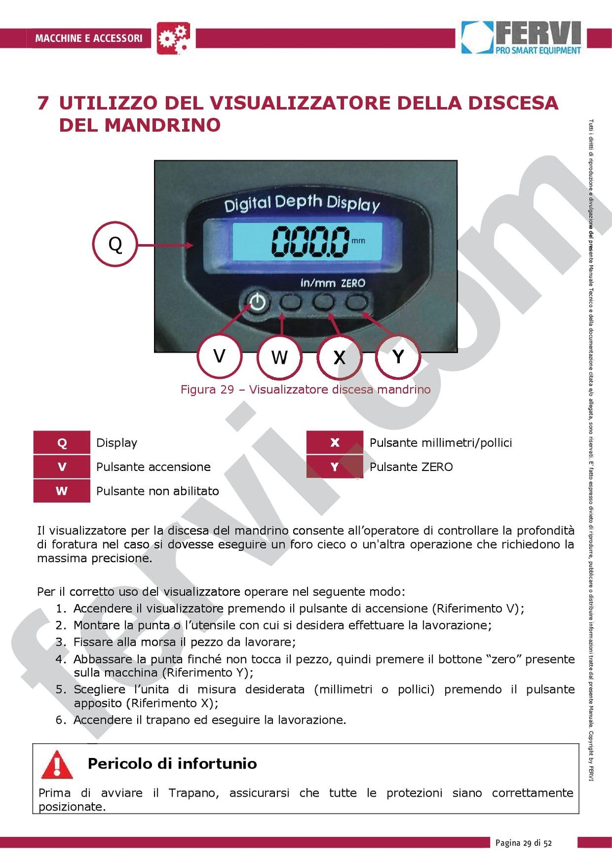 Fervi 0242 - Trapano da banco con trasmissione a cinghia e misuratore digitale di profondità