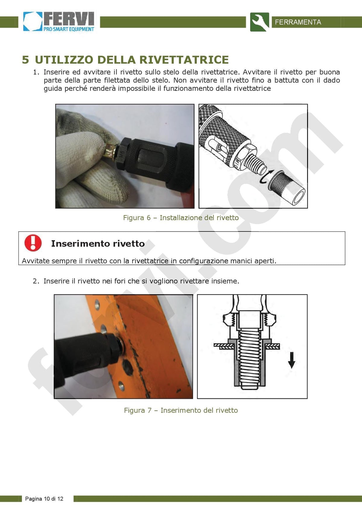 Fervi 0469 - Rivettatrice per inserti filettati