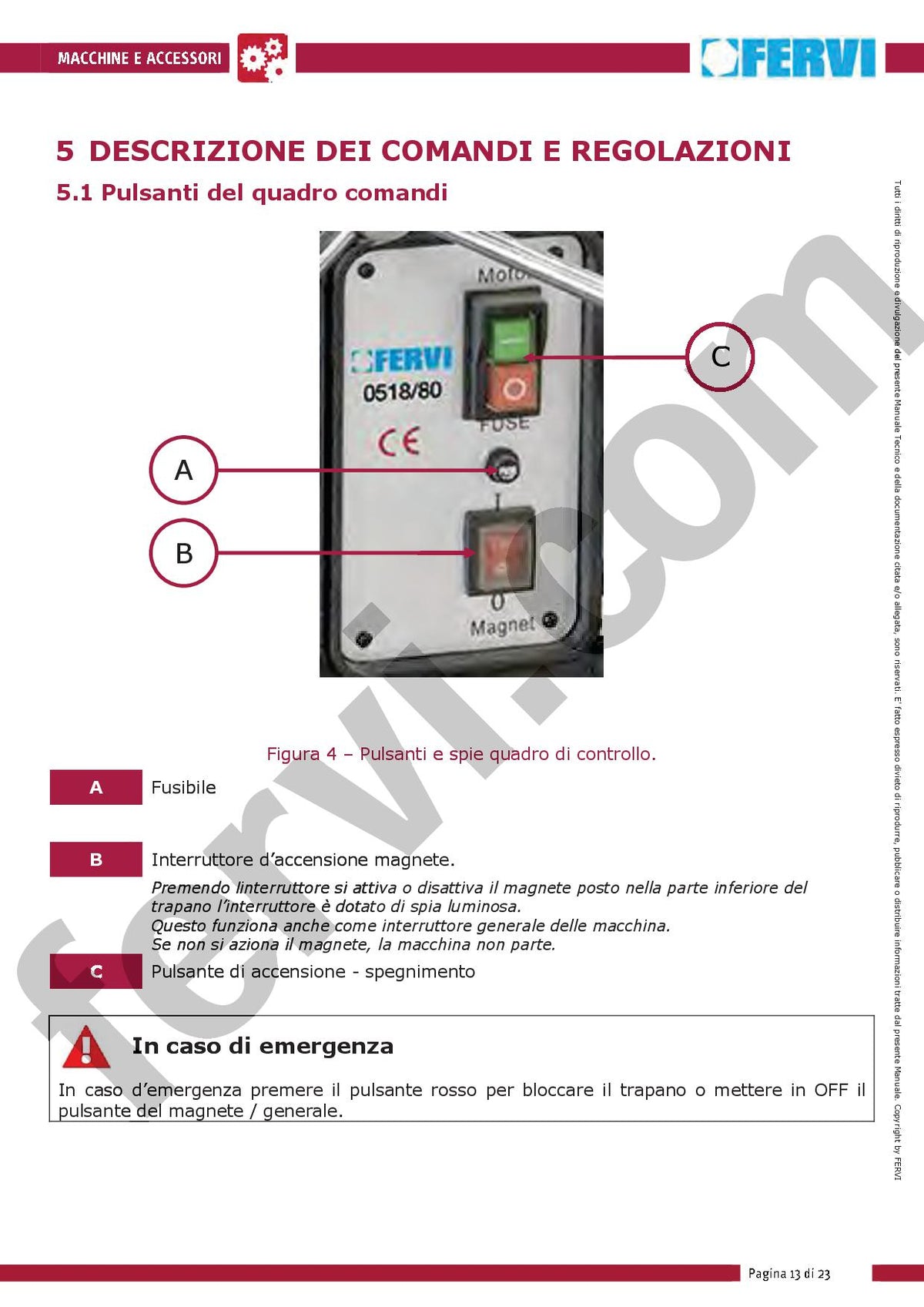 Fervi 0518/80 - Trapano magnetico