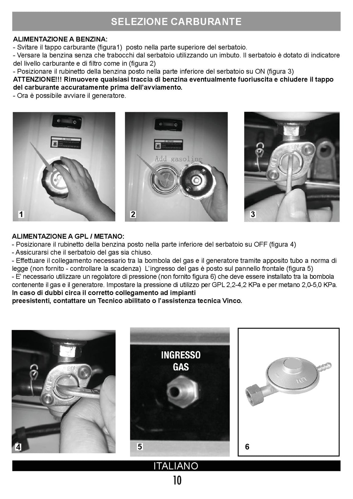 Vinco 60170 - Generatore di corrente - benzina, GPL - metano