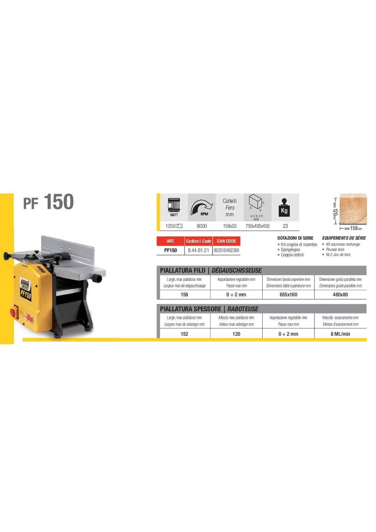 Pialla filo e spessore Femi Job Line PF 150