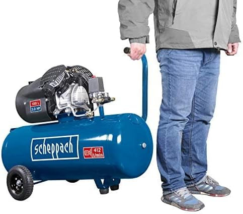 Scheppach HC120DC - Compressore a cinghia a 3 cilindri - 100L - 10 bar