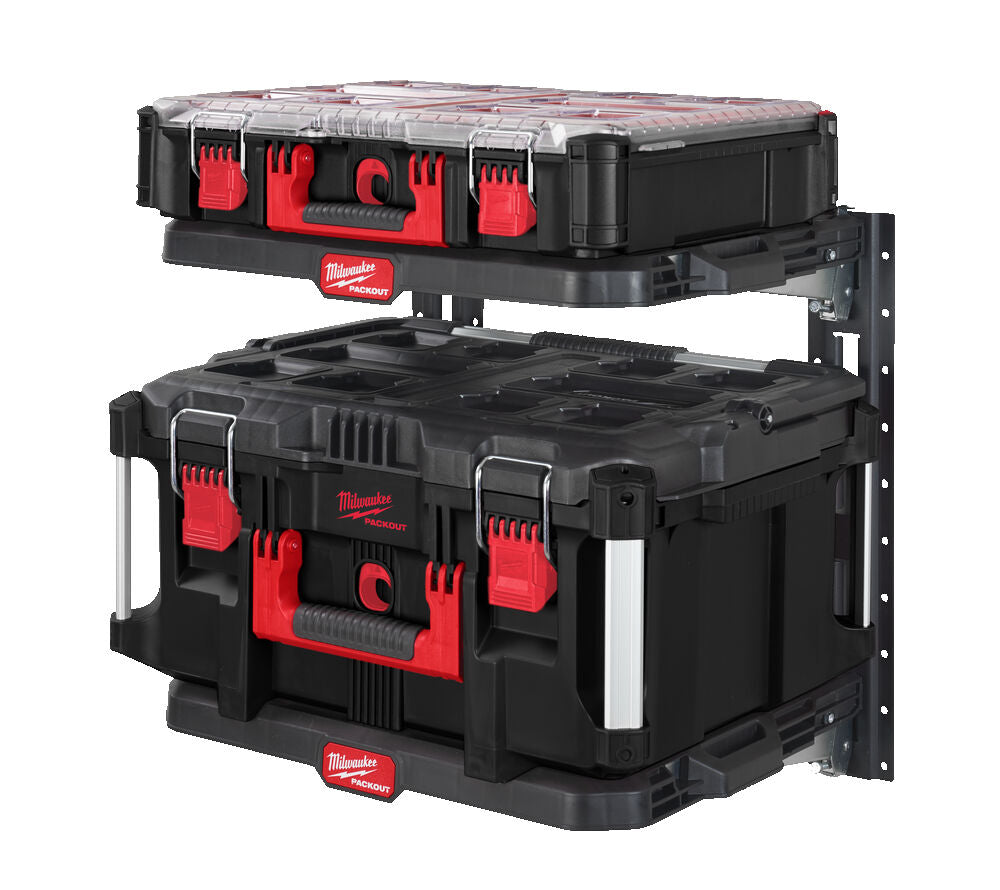 Milwaukee 4932472127 - Scaffalatura mobile per sopensione valigette Packout a parete 