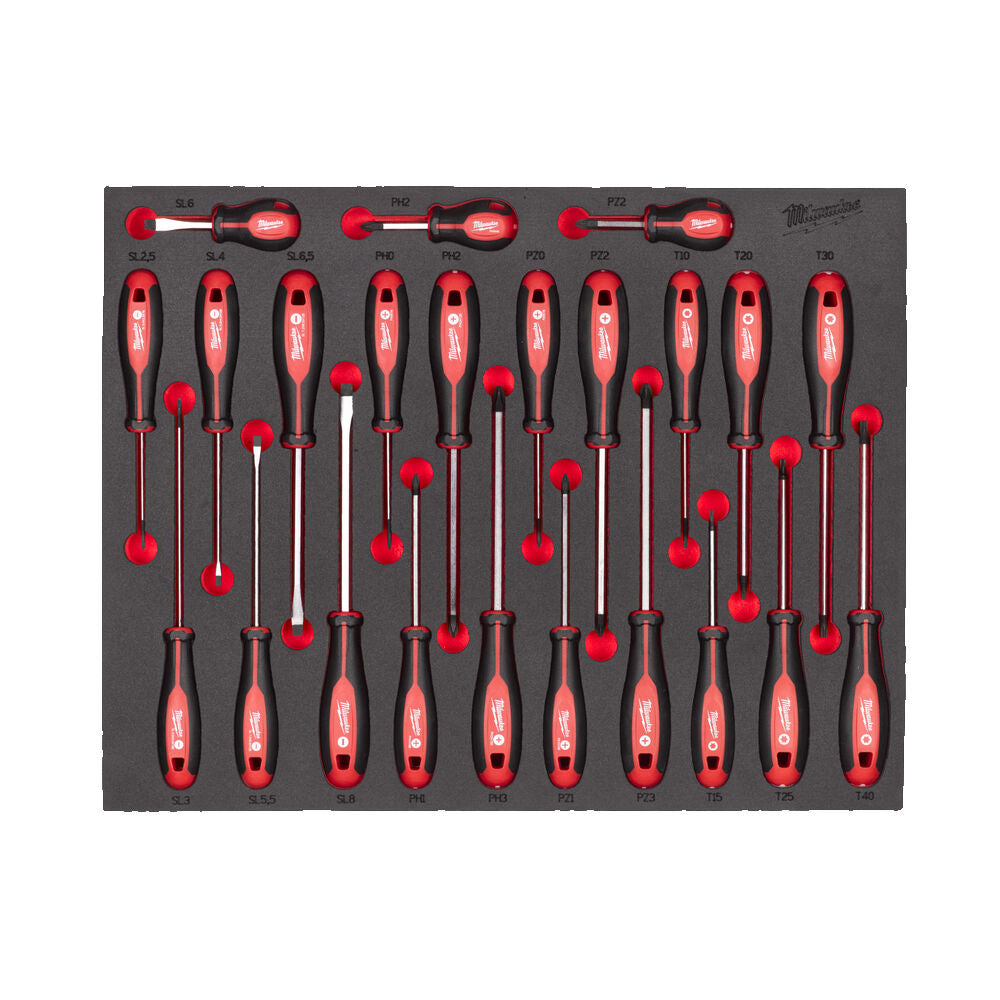Milwaukee 4932479830 - Termoformato modulo morbido per cassettiere completo di giraviti 
