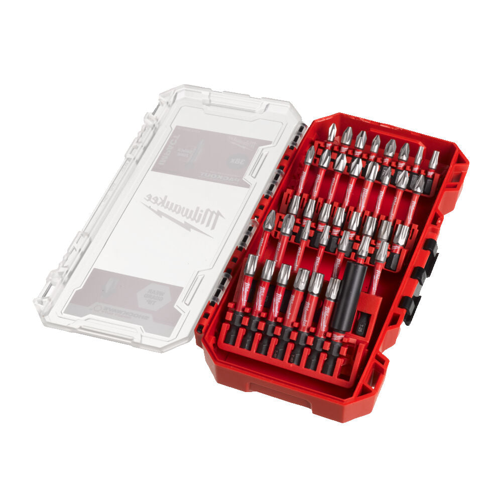 Milwaukee 4932498608 - Set inserti Shockwave 39 pezzi + Torcia IPL led