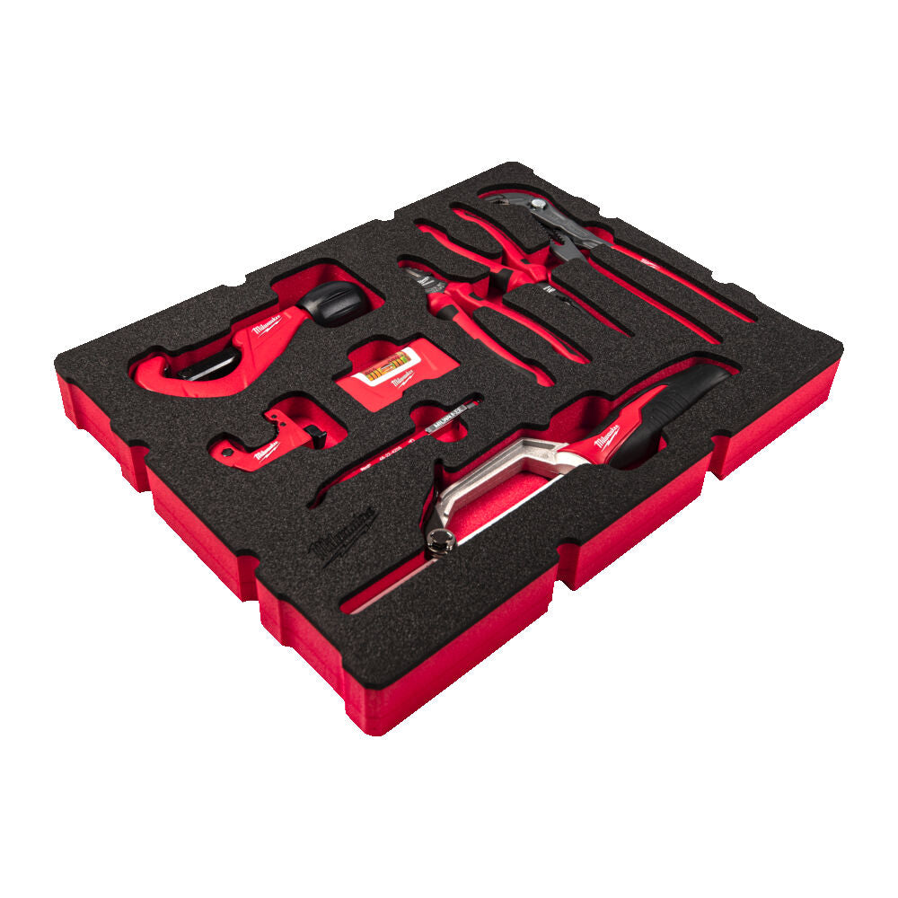 Milwaukee 4932493639 - Set attrezzi da idraulico in termoformato Packout - 8 pezzi 