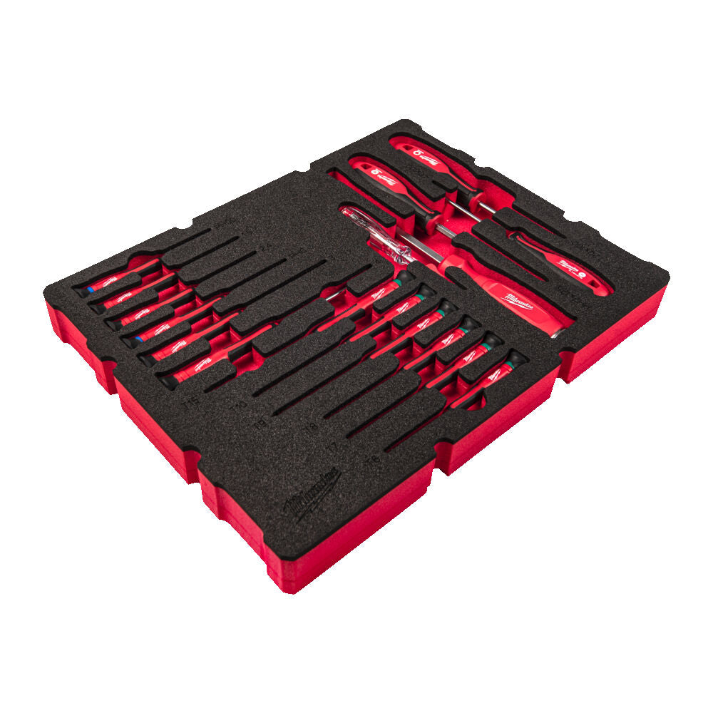 Milwaukee 4932493644 - Set di giraviti di precisione in termoformato per cassettiere Packout - 17 pezzi 