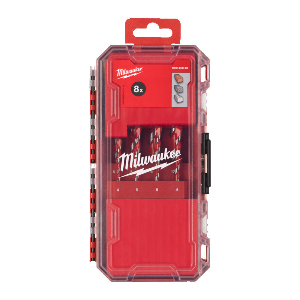 Milwaukee 4932493881 - Set punte premium per calcestruzzo - 8 pezzi 