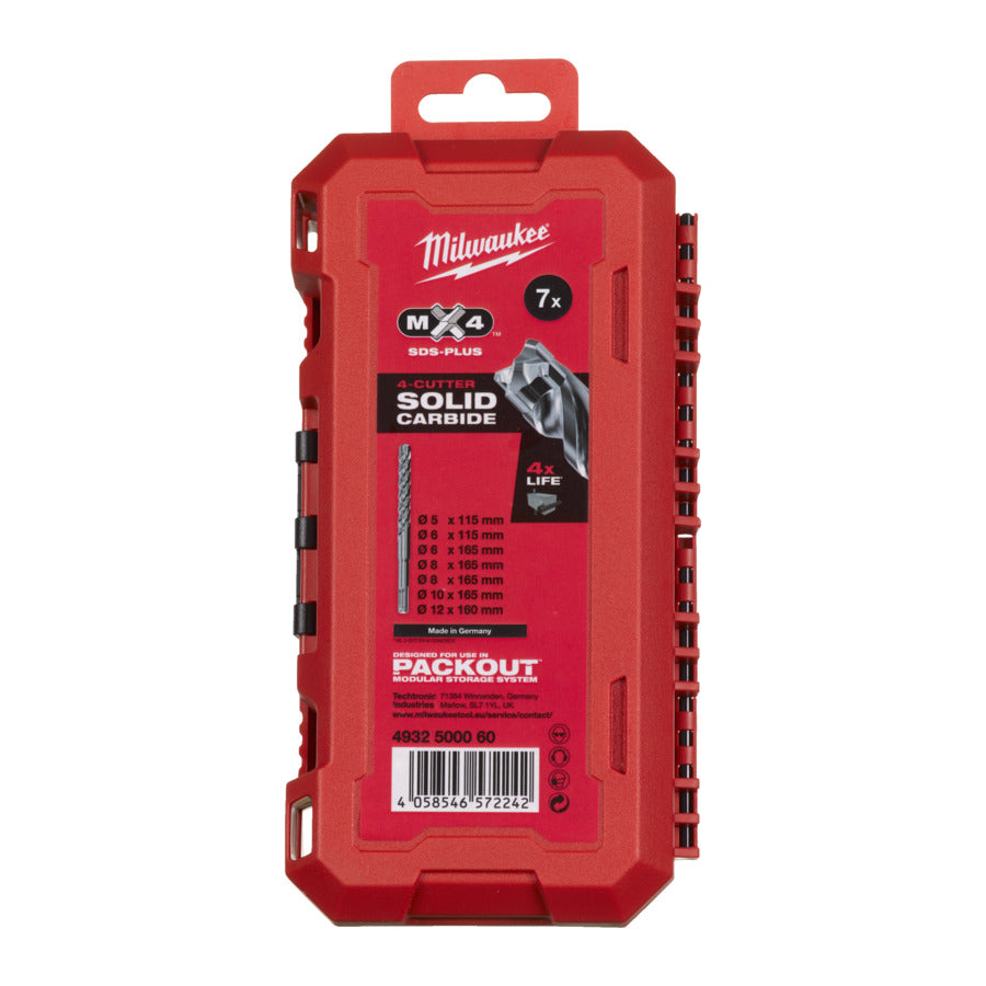 Milwaukee 4932500060 - Set punte SDS-Plus MX4 - 7 pezzi in cassetta
