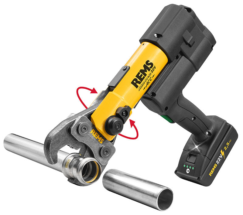 Rems Akku-Press 22V Basic-Pack - Pressatrice idraulica a batteria per tubi fino a Ø 110 mm
