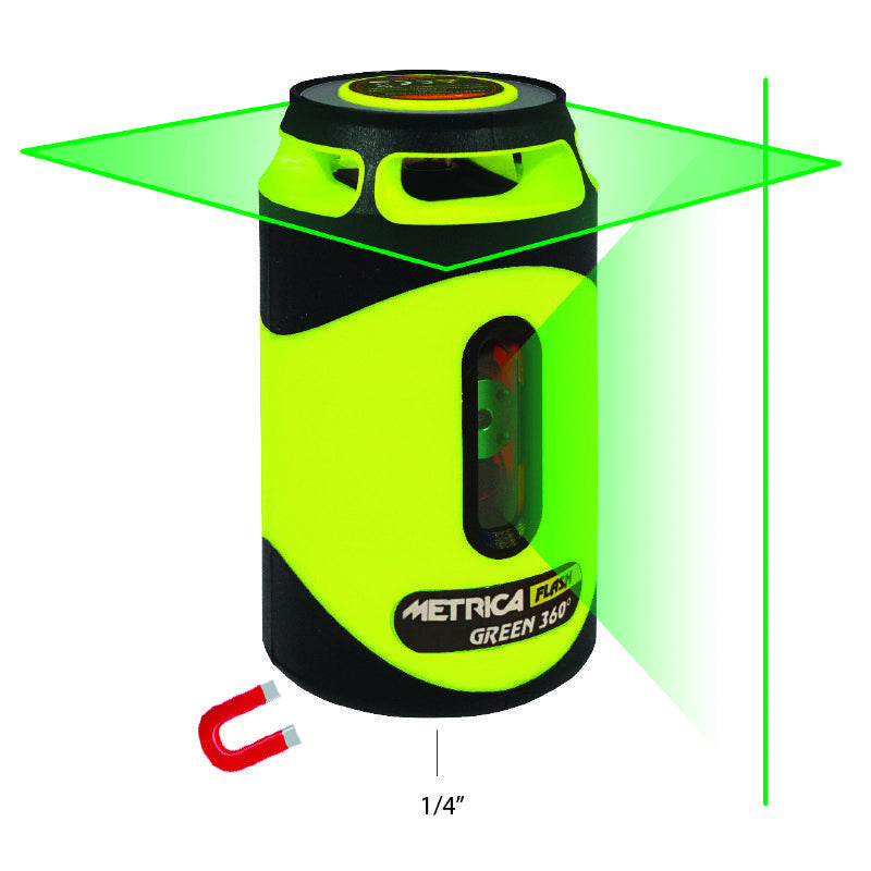 Metrica 61435 - Livella laser Flash Green 360° a raggio verde 