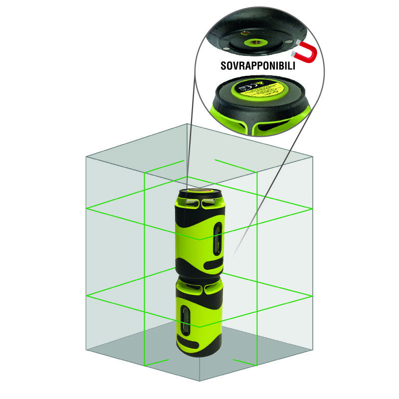 Metrica 61435 - Livella laser Flash Green 360° a raggio verde 