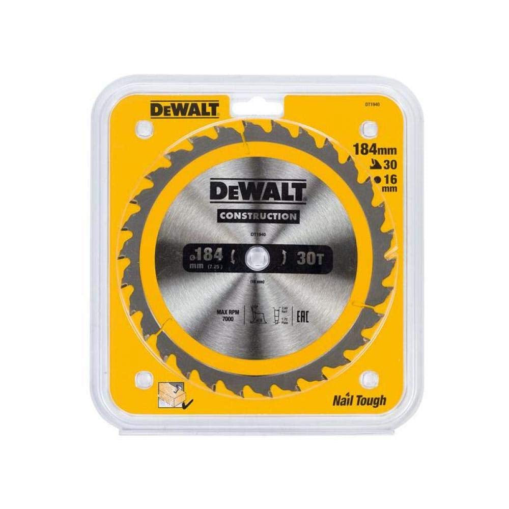 Dewalt DT1940 - Lama disco per sega circolare, 184 x 16 MM - 30 denti
