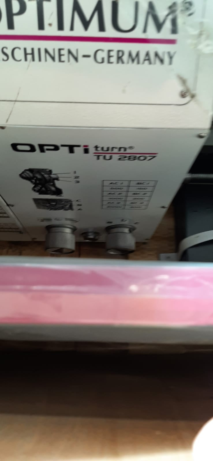 Optimum TU 2807- 230V - Tornio parallelo con scatola ad ingranaggi di avanzamento