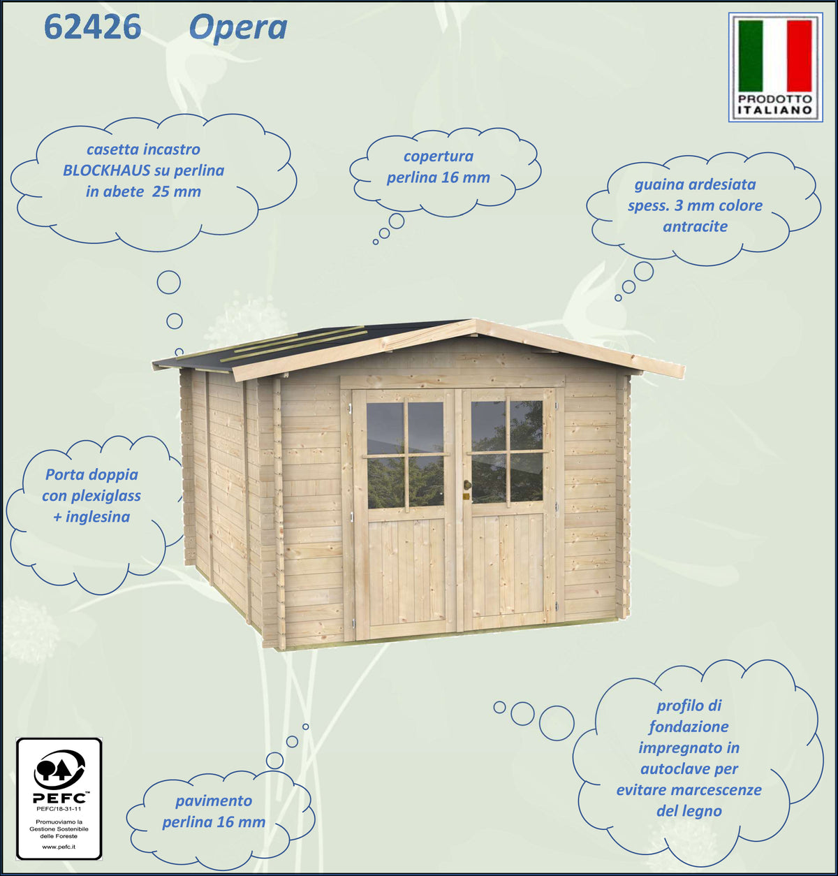 ALCE OPERA - CASETTA IN LEGNO PORTA DOPPIA  3 x 2,5 x 2,2