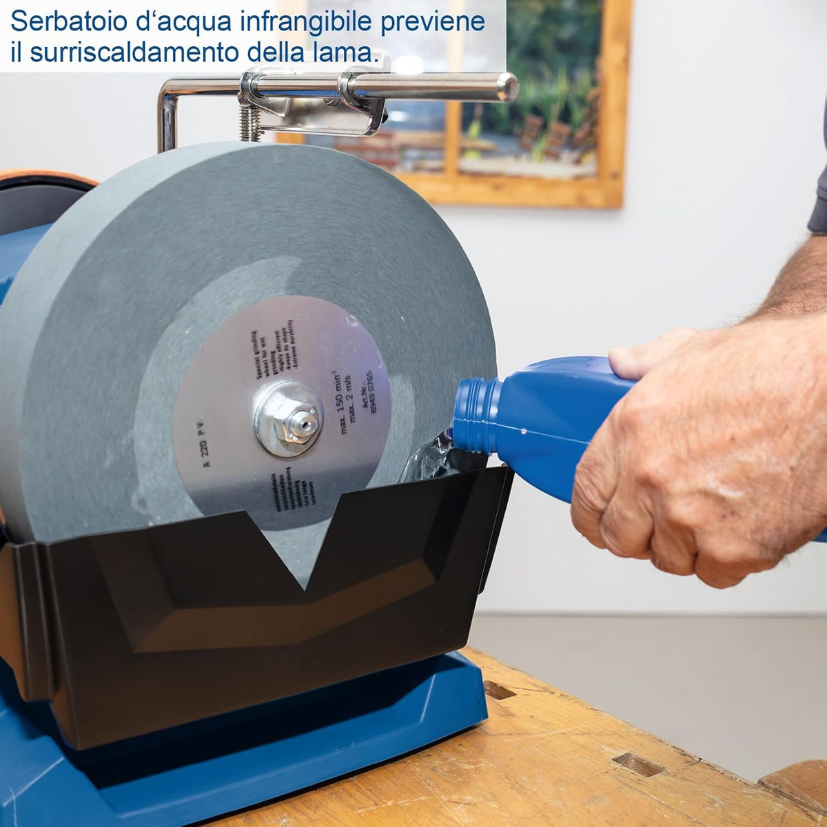 Scheppach Tiger 7000S - Affilatrice mola ad acqua per coltelli e forbici 