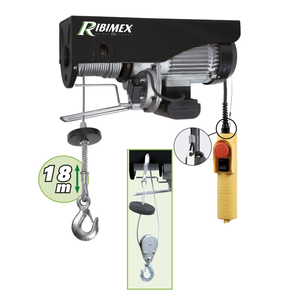 Paranco elettrico completo di bandiera Ribitech PE300/600C - fino a 600 kg