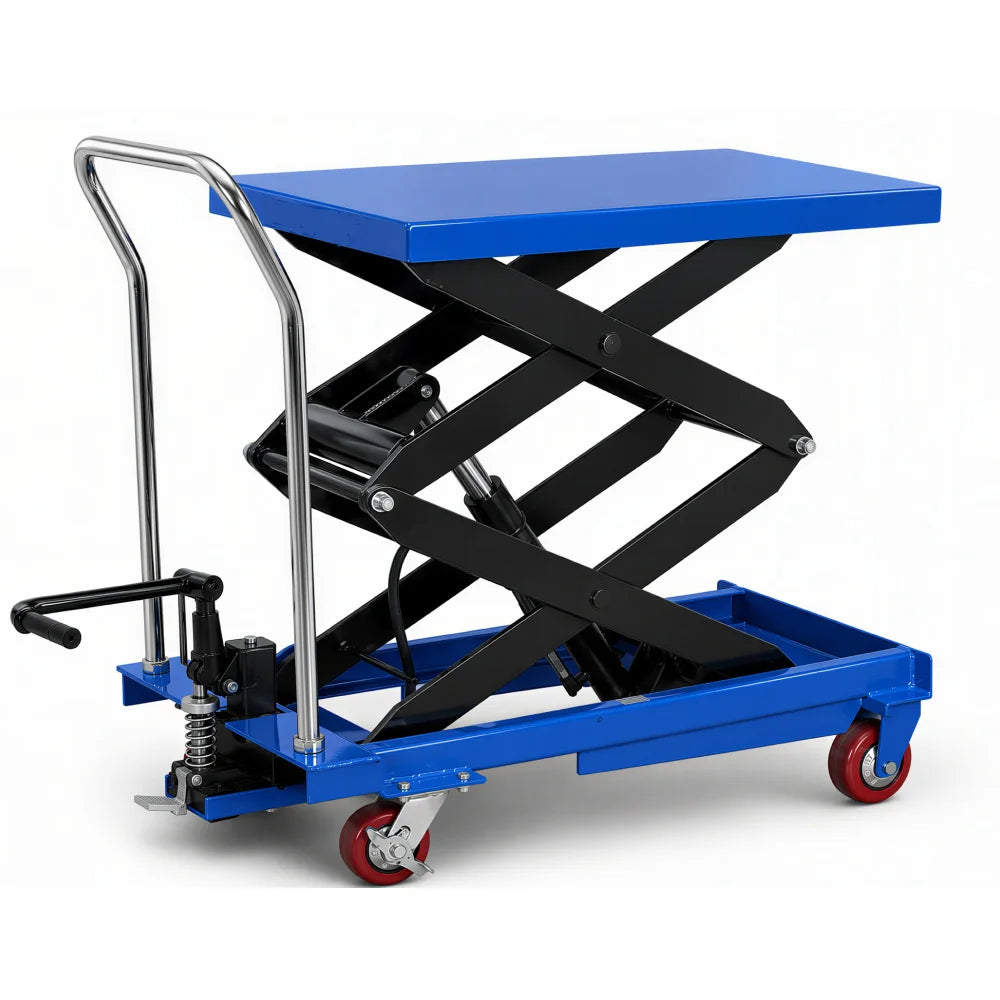 Marcotools 05.085.31 - Piattaforma mobile sollevamento idraulico a pedale forbice doppia 800kg