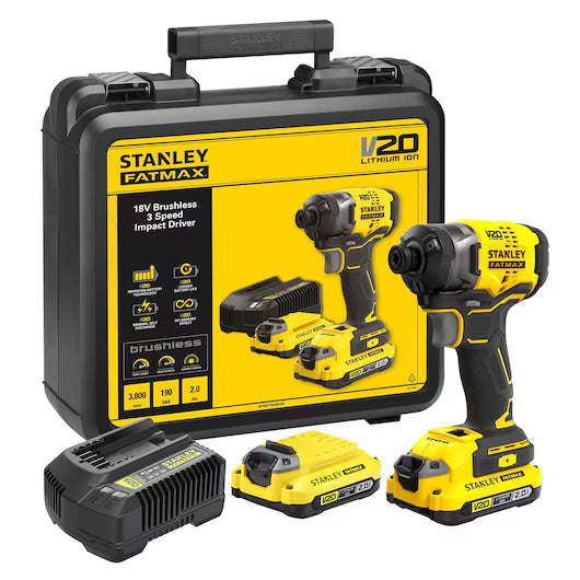 Stanley SFMCF820D2K-QW – Avvitatore a impulsi brushless 18V V20 - 2 x 2Ah in valigetta&nbsp;