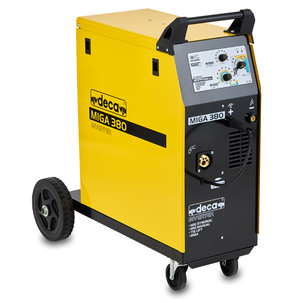 Deca MIGA 380 - Saldatrice multiprocesso sinergica 220V MIG Sinergico / MIG Manuale / No Gas / MMA / TIG Lift.