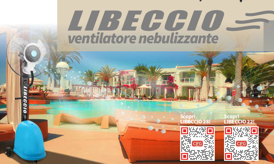 Cfg EV116 LIBECCIO 22 MIST FAN Ventilatore nebulizzatore da 55cm - 220v - max 190W , 49 litri
