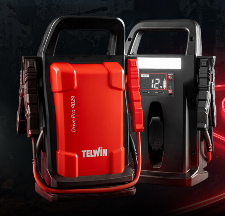 Telwin DRIVE PRO 4024 – Avviatore per auto moto camion multifunzione portatile 12V/24V