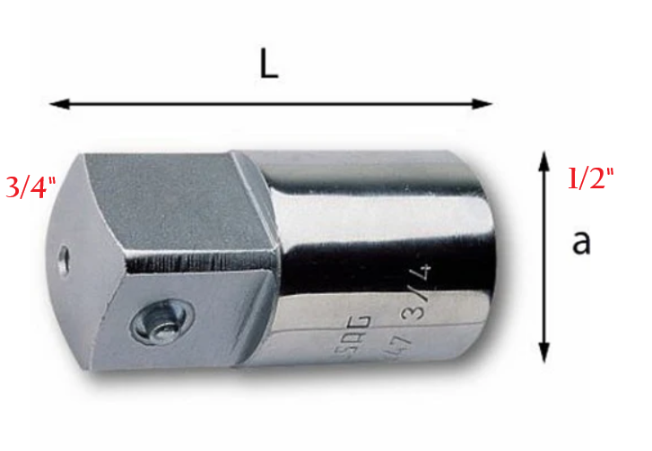 Usag 247 1/2 - Raccordo aumentatore da attacco femmina 1/2" a maschio 3/4"