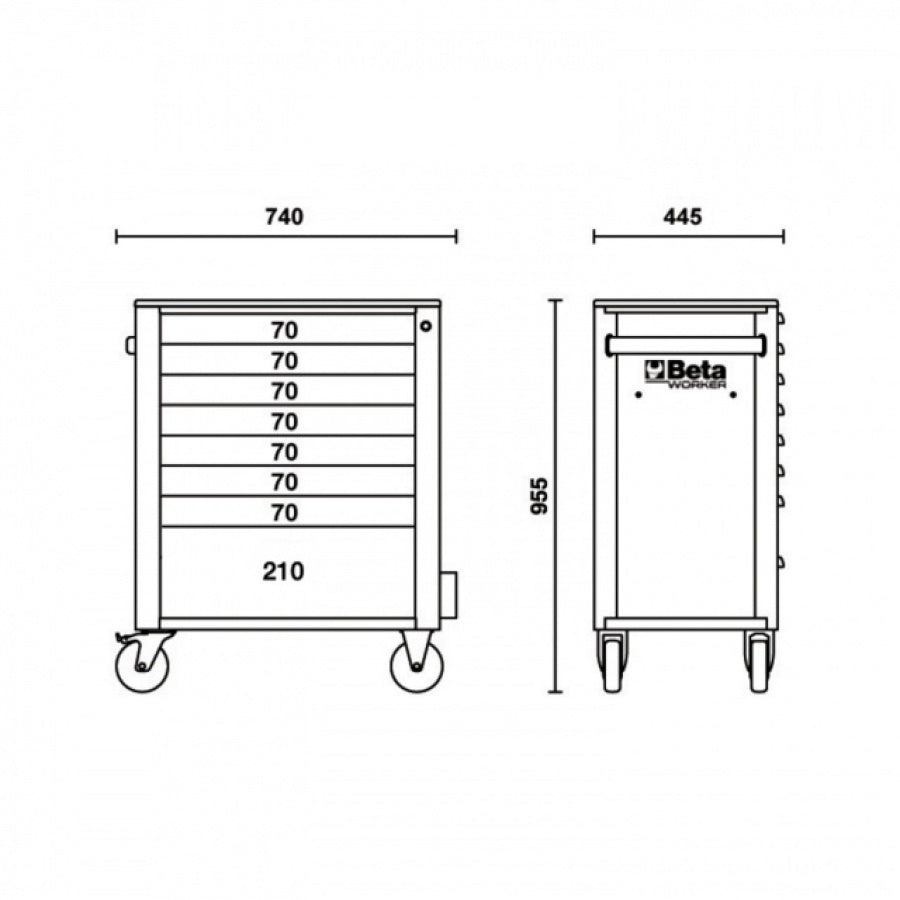 Beta BW 2400S 8/E-L - Carrello porta attrezzi completo di 398 utensili - arancione 