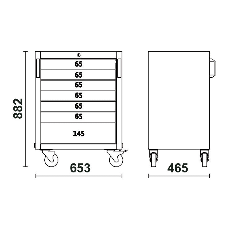 Beta C45PRO 2.0 C7 - Carrello con 7 cassetti per arredamento C45PRO 2.0