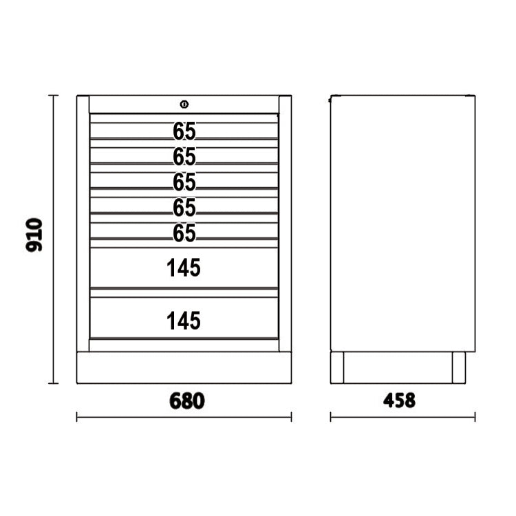 Beta C45PRO 2.0 M7 - Modulo fisso con 7 cassetti per arredo officina C45PRO 2.0
