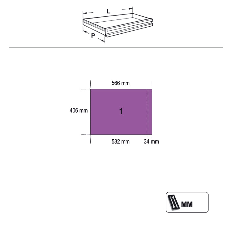 Beta C45PRO 2.0 M7 - Modulo fisso con 7 cassetti per arredo officina C45PRO 2.0