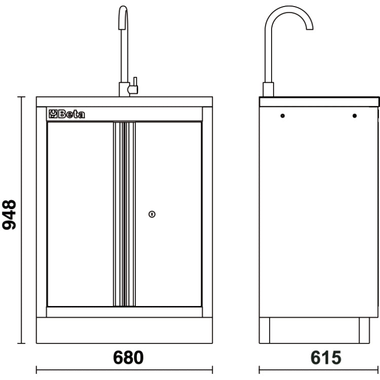 Beta C45PRO 2.0 ML - Modulo fisso con lavandino integrato