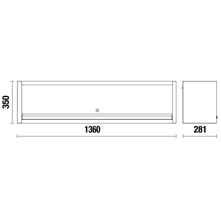Beta C45PRO 2.0 PML - Pensile a muro lungo per banco arredo officina C45PRO 2.0