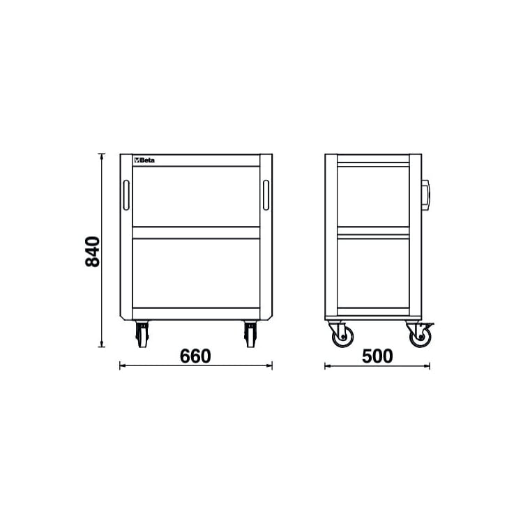 Beta C45PRO 2.0 T3 - Carrello a 3 ripiani per arredo officina C45PRO 2.0