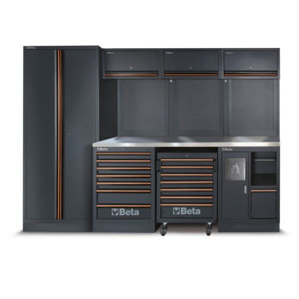 Beta C45PRO 2.0 X/268UT - Arredamento per officina con piano rivestito in acciaio completo di 268 utensili 