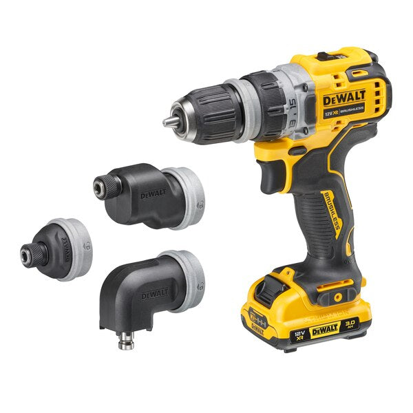 Dewalt DCD703L2T-QW - Trapano avvitatore 12V con mandrino intercambiabile, 2 x 3Ah