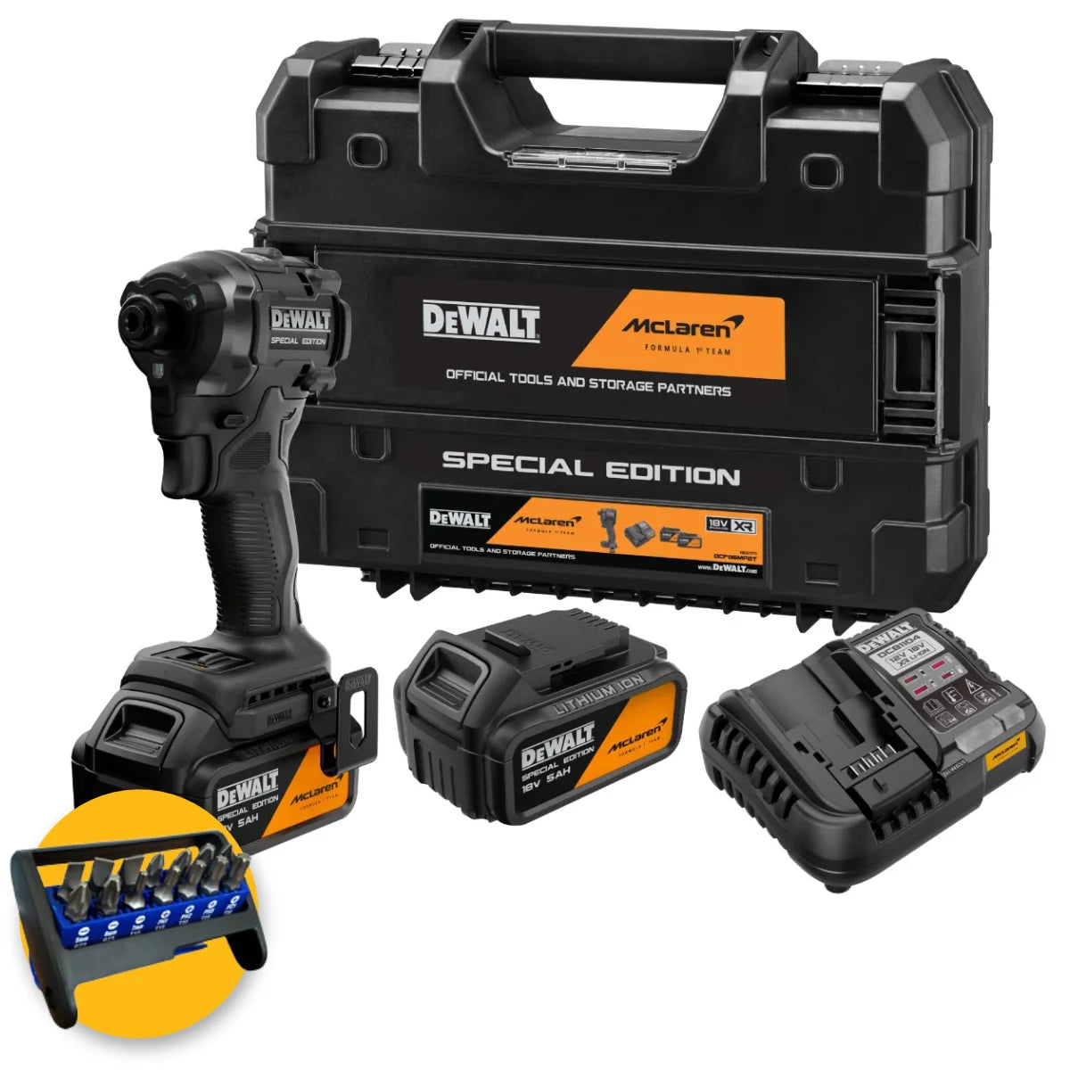 Dewalt DCF86MP2T-QW McLaren - Avvitatore ad impulsi 1/4'' 18V XR, 2 x 5Ah