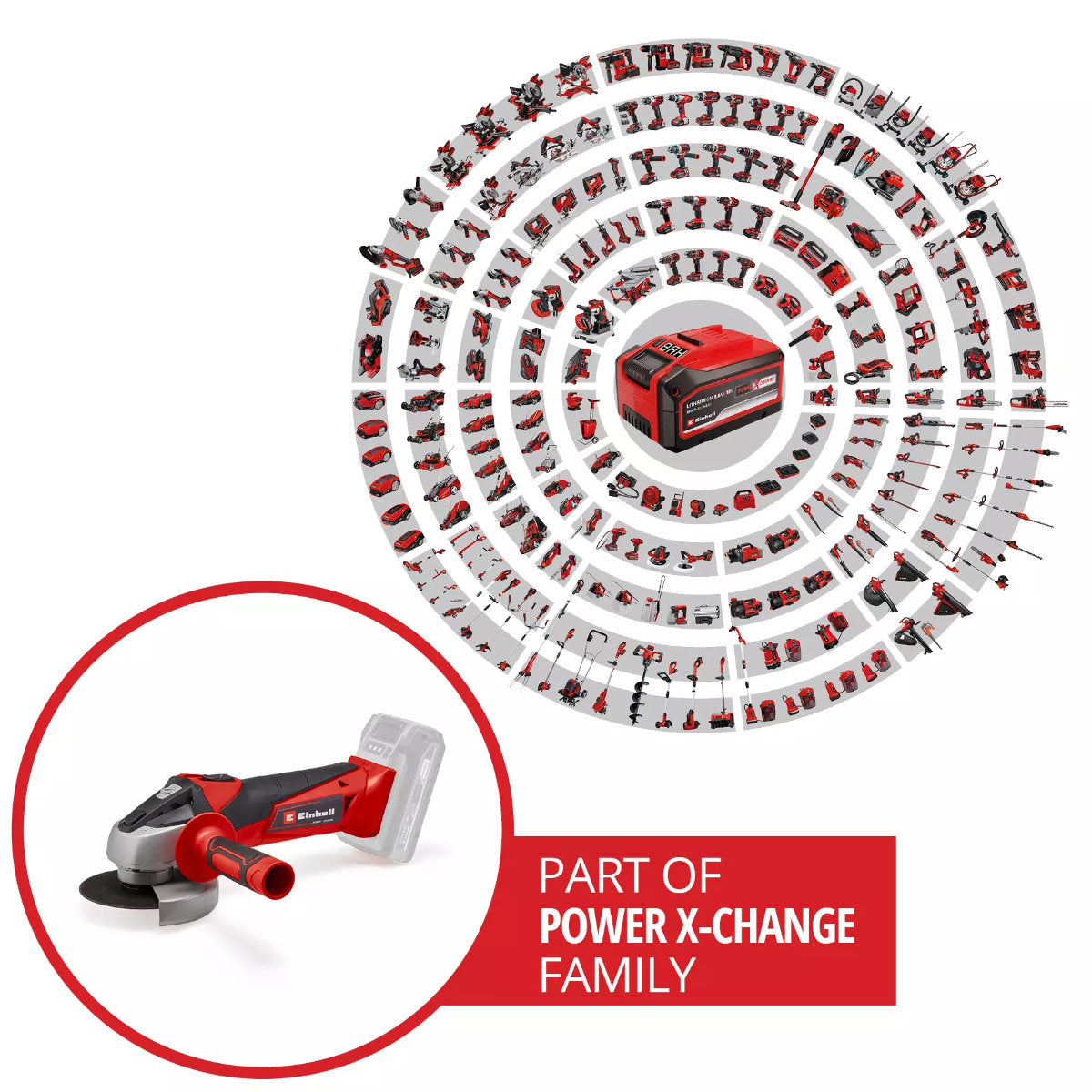 Einhell TC-AG 18/115 LI - Solo - Smerigliatrice angolare a batteria (Solo corpo)