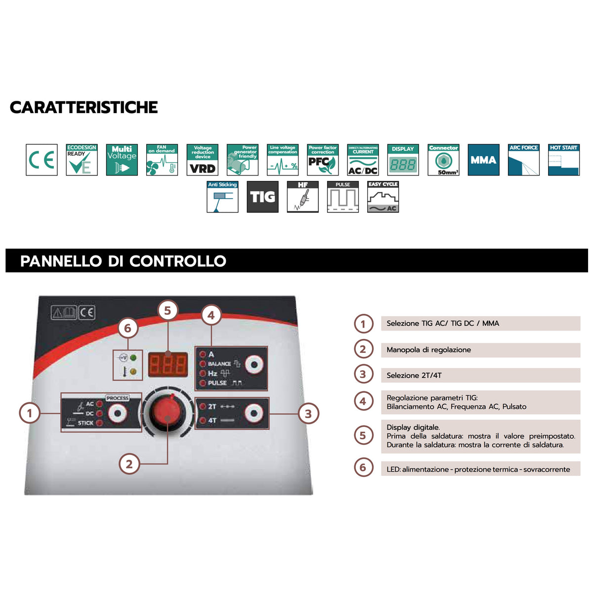 Helvi Galileo TIG 211 Easy AC/DC con kit - Saldatrice TIG AC/DC - 200A