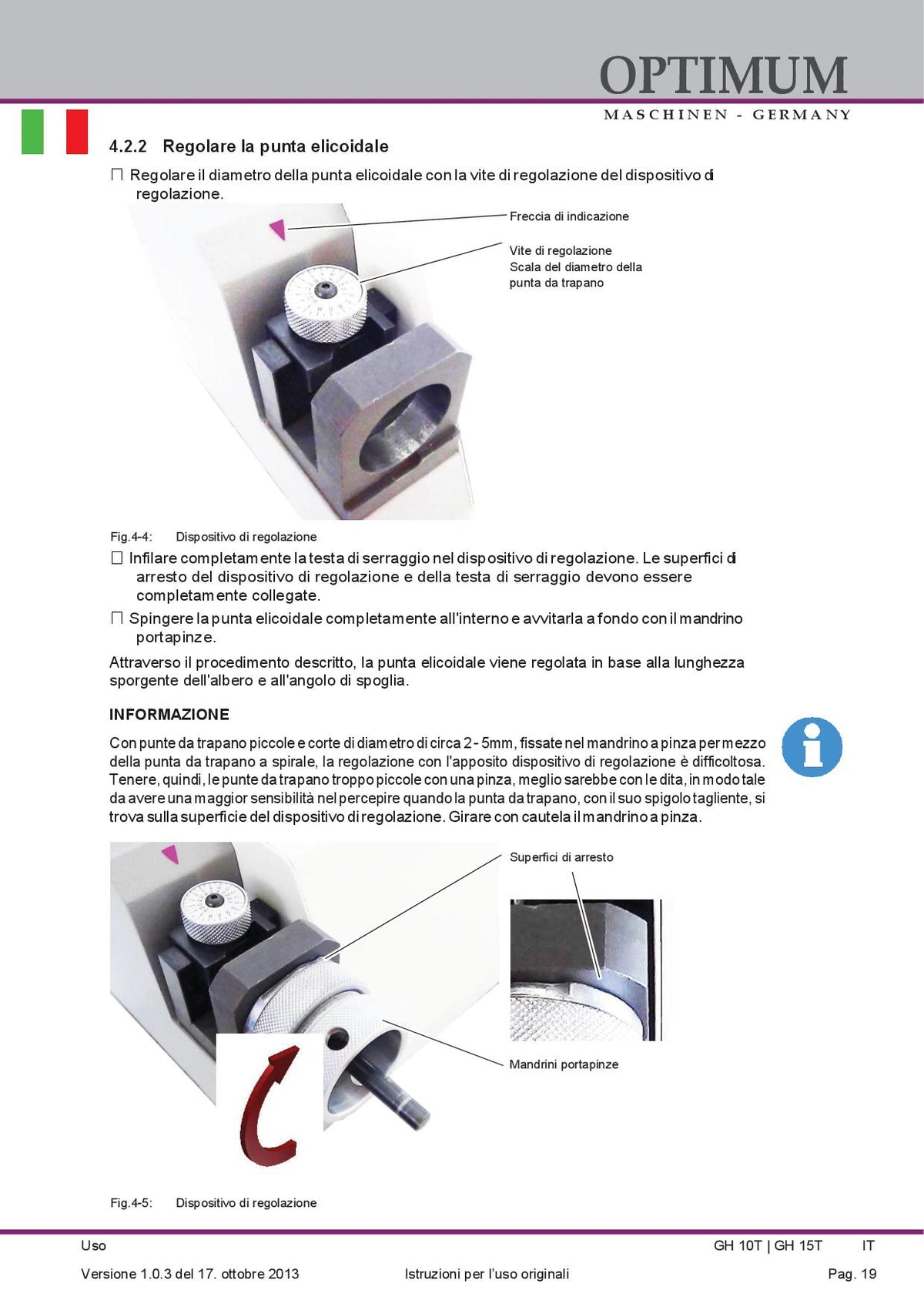 Optimum GH15 T - Affilatrice per punte elicoidali da 3 a 30mm