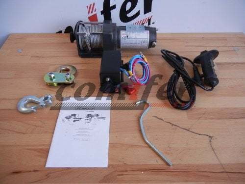 Verricello 12V da fissare Ribitech PE12V/2500 - ideale per fuoristrada - Per sollevamento o traino
