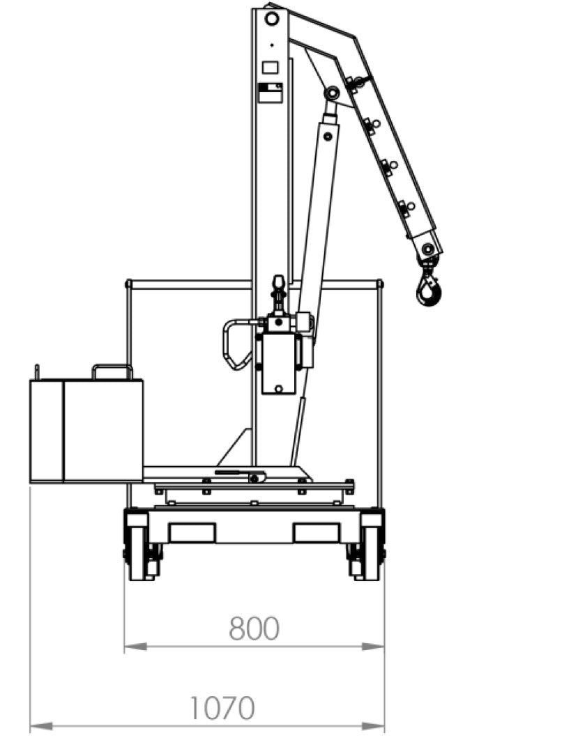 AxA 01M2 - Gru gruetta idraulica a sbalzo girevole, 200kg