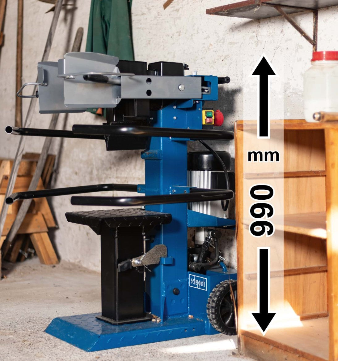 Scheppach compact 8t 230v Spaccalegna elettrico verticale 8 tonnellate 3150w