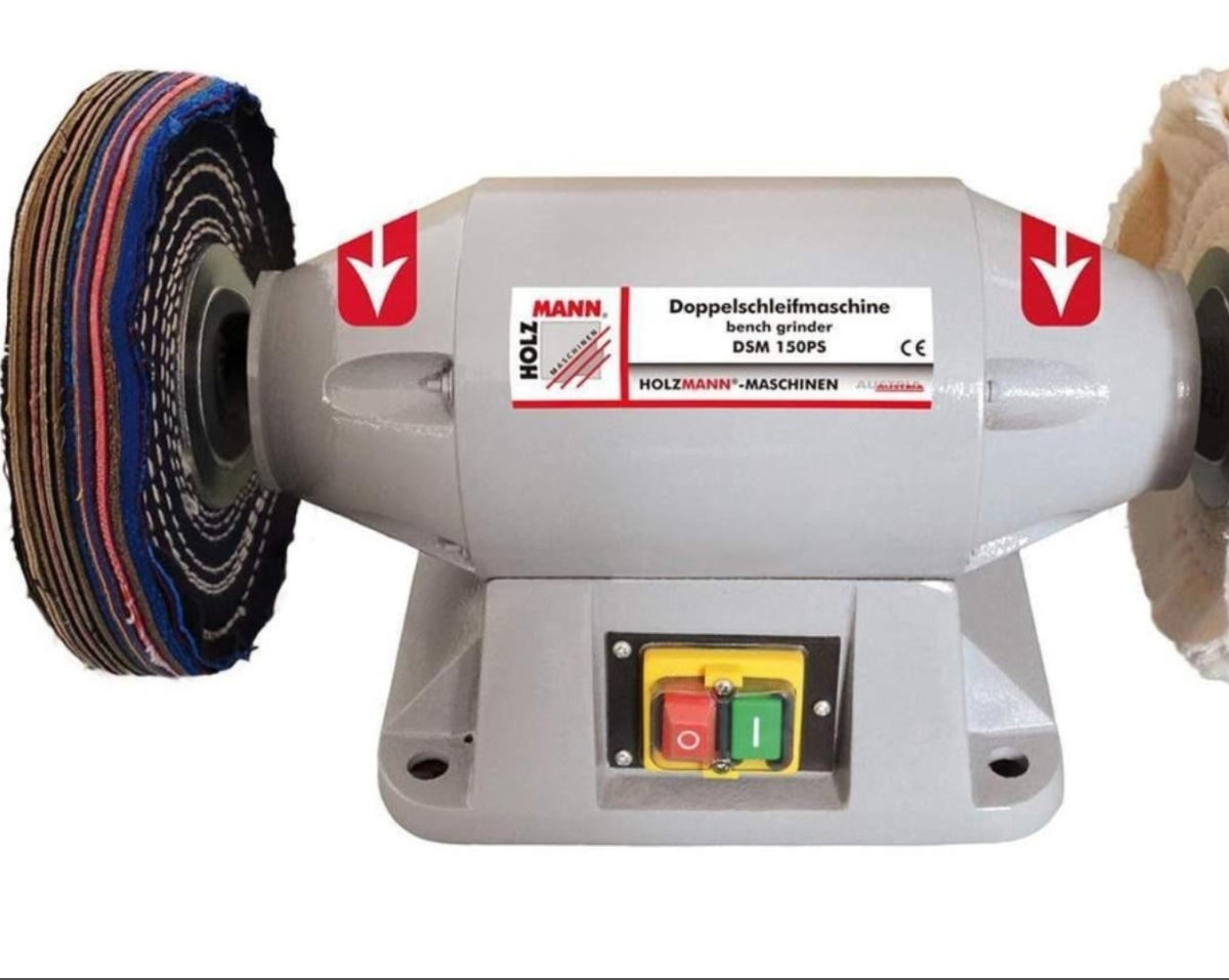 Holzmann DSM150PS_230V Mola lucidatrice dischi 1 flanella,1 Lino Motore a induzione 520W