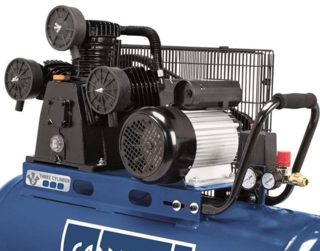 Scheppach hc550tc 400v Compressore a cinghia 100lt 3 cilindri 4cv 10 bar