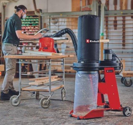 Einhell TE-VE 550/2 A - Aspiratrucioli per legno motore da 550W CON PRESA ELETTROUTENSILI