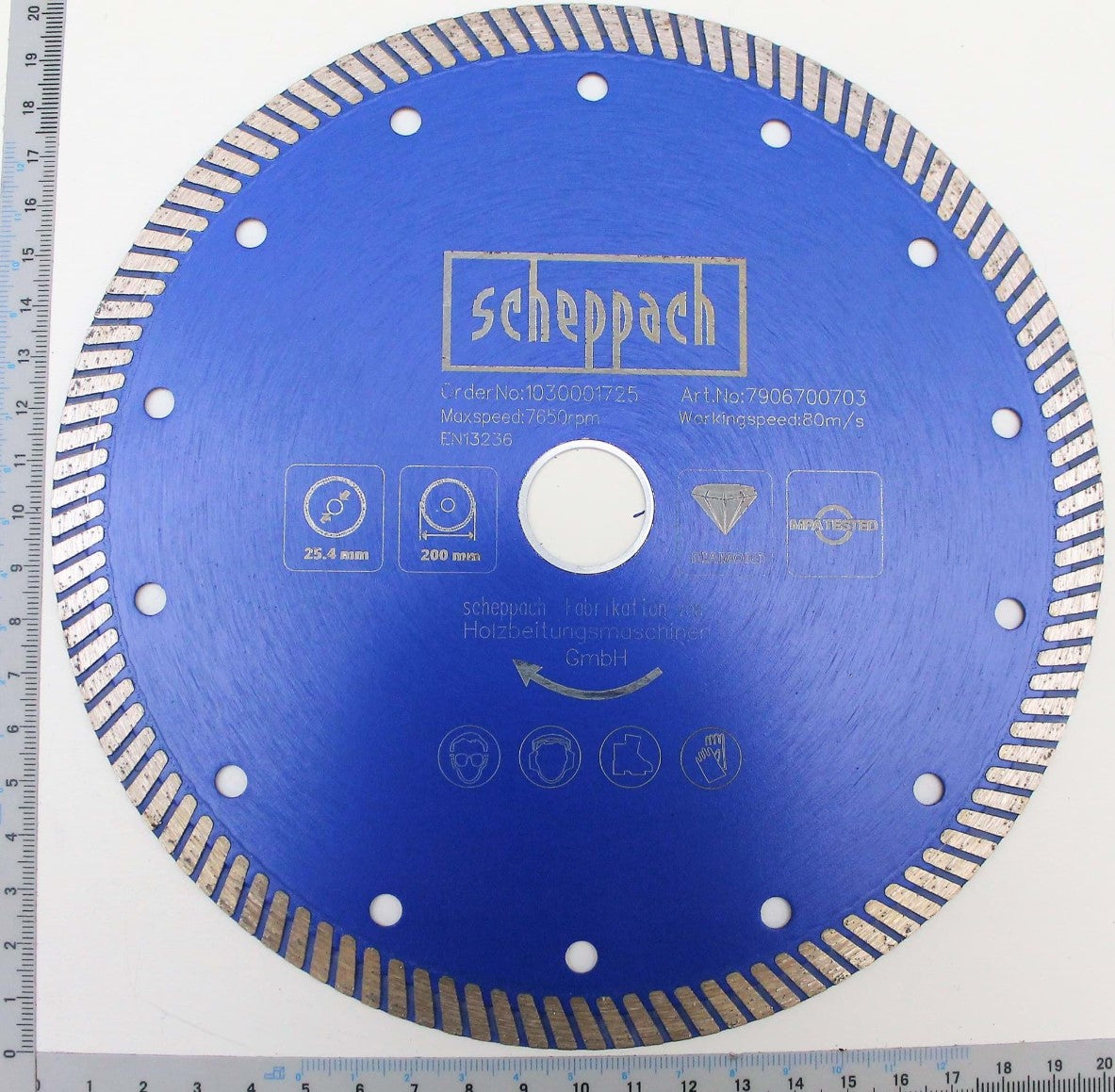 Scheppach 7906700703 Disco da taglio diamantato Ø 200 x 25,4 mm