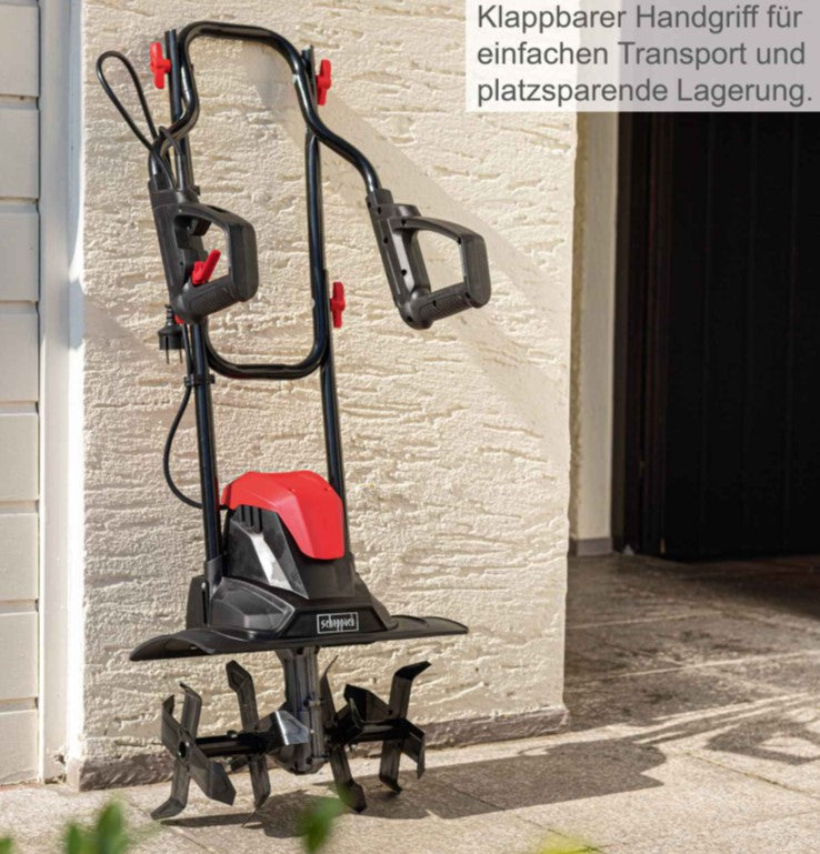 Scheppach mte380 Motozappa zappatrice elettrica richiudibile 4 lame taglio 36cm