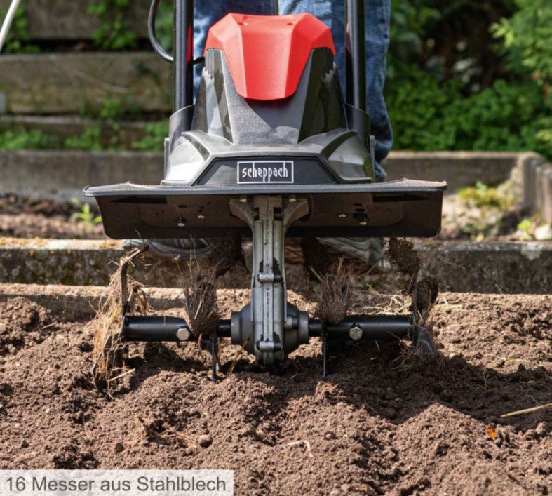 Scheppach mte380 Motozappa zappatrice elettrica richiudibile 4 lame taglio 36cm