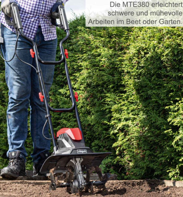 Scheppach mte380 Motozappa zappatrice elettrica richiudibile 4 lame taglio 36cm